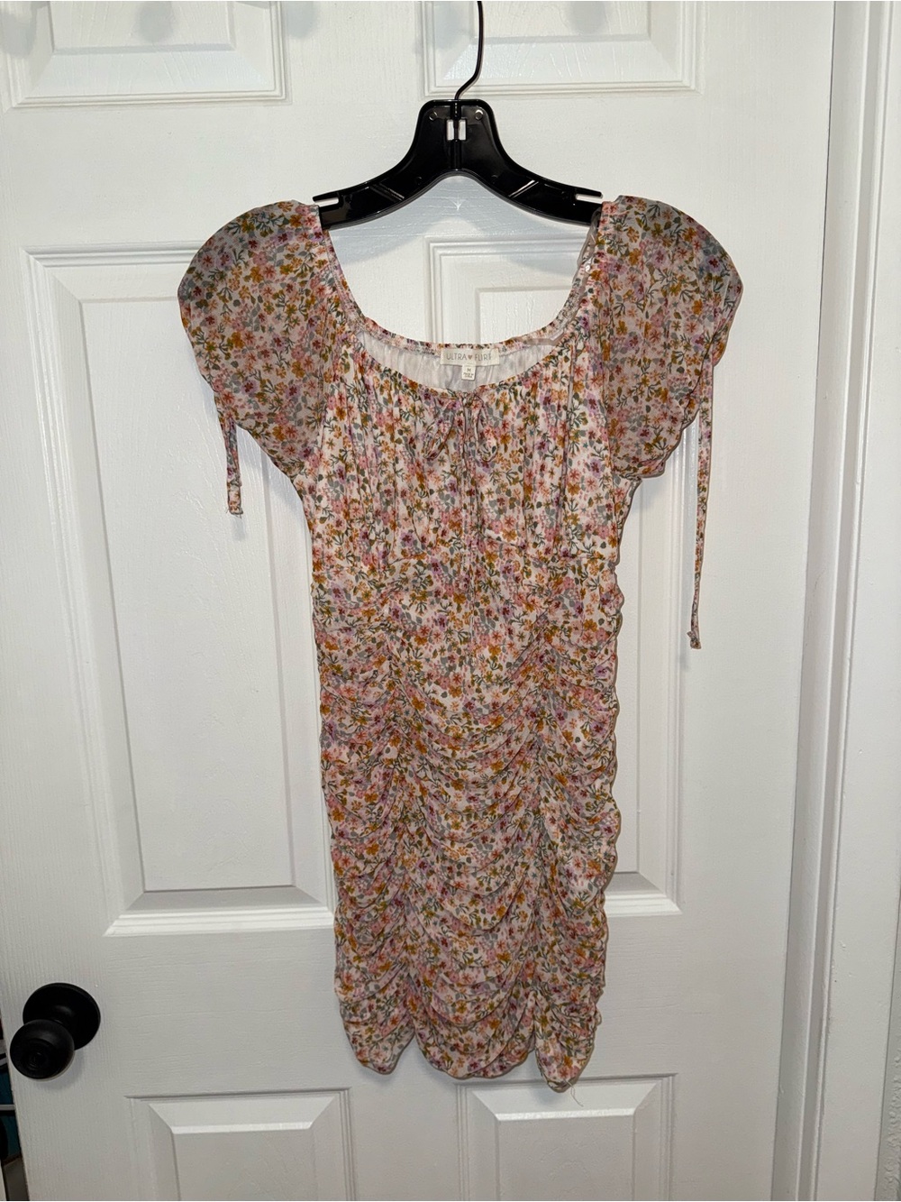 Floral Pink Ruched Women’s mdress 👗